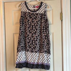 Purple and Black Sleeveless Mini Sundress